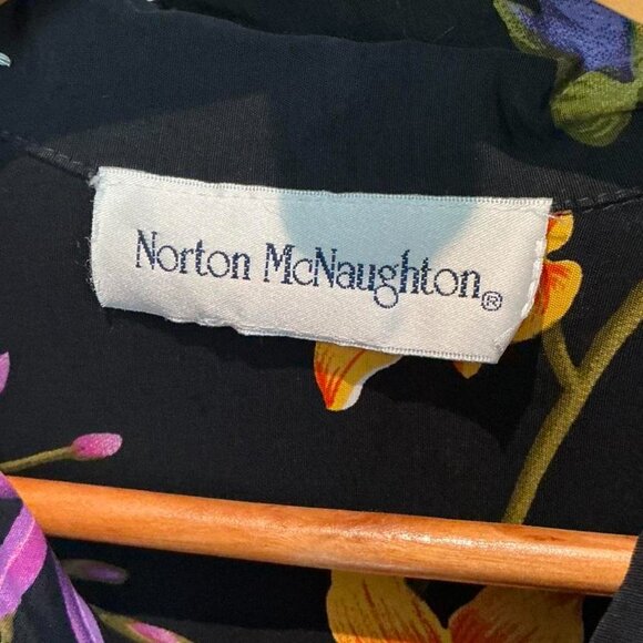 Vintage Norton McNaughton 80's floral button up blouse Size Med Large 10 - Picture 3 of 5